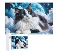 Rompecabezas para Adultos1000 PCS Fantasy Cat with Butterfly in Sky Rompecabezas para Adultos Juego De Ingenio Regalo De Cumpleaños para Cumpleaños, Navidad 1000 PCS