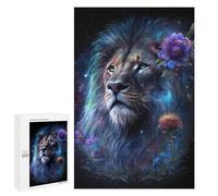 Rompecabezas para Adultos1000 PCS Fantasy Lion with Flowers Rompecabezas para Adultos Juego De Ingenio Análisis Y Lógica Regalos para Reducir El Estrés 1000 PCS