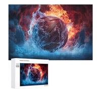 Rompecabezas para Adultos1000 PCS Flaming Basketball Ignite Your Game! -4 Rompecabezas para Adolescentes Juego De Ingenio Arte De Pared Cumpleaños 1000 PCS