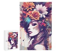 Rompecabezas para Adultos1000 PCS Floral Portrait Rompecabezas para Adultos Juguete Decoración De Pared Desafío Difícil Cumpleaños Y Navidad 1000 PCS