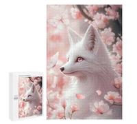 Rompecabezas para Adultos1000 PCS Fox In Cherry Blossoms Rompecabezas para Adultos Juguete Decoración De Pared Desafío Difícil Cumpleaños Y Navidad 1000 PCS
