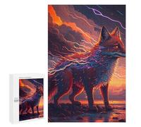 Rompecabezas para Adultos1000 PCS Fox Spirit with Lightning Energy Rompecabezas Juego De Ingenio Patrón De Ensamblaje Regalos Y Cumpleaños Únicos 1000 PCS