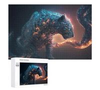 Rompecabezas para Adultos1000 PCS Galactic Leopard Cosmic Majesty Rompecabezas para Adultos Juegos Familiares Análisis Y Lógica Reducción del Estrés Regalos 1000 PCS