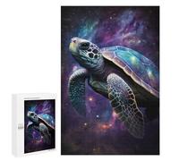 Rompecabezas para Adultos1000 PCS Galactic Sea Turtle Art Print-2 Rompecabezas para Adolescentes Juegos Relajantes para La Diversión Familiar Actividades Divertidas En Casa 1000 PCS