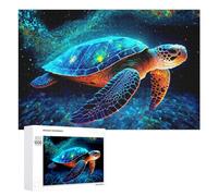 Rompecabezas para Adultos1000 PCS Glowing Sea Turtle Artwork Rompecabezas De Juguete para Decoración De Pared Difícil Oferta Difícil como Regalo para Toda La Familia 1000 PCS
