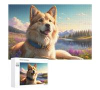 Rompecabezas para Adultos1000 PCS Golden Retriever in Serene Landscape Rompecabezas para Adultos Juego De Ingenio Regalo De Cumpleaños para Cumpleaños, Navidad 1000 PCS