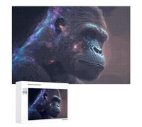 Rompecabezas para Adultos1000 PCS Gorilla Portrait with Cosmic Lights Rompecabezas para Adultos Juegos Divertidos Regalo De Cumpleaños Regalos De Cumpleaños 1000 PCS