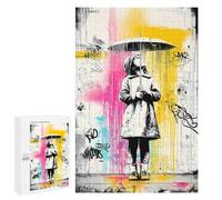 Rompecabezas para Adultos1000 PCS Graffiti Girl with Umbrella - Urban Street Art Rompecabezas para Adultos Juegos Familiares Mejora La Memoria Cumpleaños Y Navidad 1000 PCS