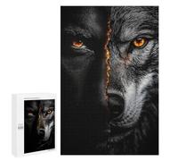 Rompecabezas para Adultos1000 PCS Half Wolf Half Human Rompecabezas para Adultos Juegos Familiares Desafío Difícil Actividades Divertidas En Casa 1000 PCS