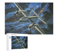Rompecabezas para Adultos1000 PCS Heinkel He219 Night Duel Rompecabezas para Adultos Juego Familiar Vacaciones En Casa Matar El Tiempo para Cumpleaños, Navidad 1000 PCS