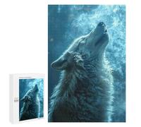 Rompecabezas para Adultos1000 PCS Howling White Wolf Rompecabezas para Adultos Juguete Decoración De Pared Desafío Difícil Cumpleaños Y Navidad 1000 PCS