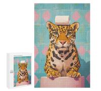 Rompecabezas para Adultos1000 PCS Jaguar with Toilet Paper Rompecabezas para Adultos Juguete Decoración De Pared Desafío Difícil Cumpleaños Y Navidad 1000 PCS