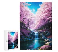 Rompecabezas para Adultos1000 PCS Japan Cherry Blossom River Rompecabezas para Adultos Juguete Decoración De Pared Desafío Difícil Cumpleaños Y Navidad 1000 PCS