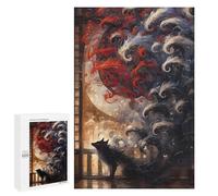 Rompecabezas para Adultos1000 PCS Kitsune with Nine Tails Rompecabezas para Adultos Juguete Decoración De Pared Desafío Difícil Cumpleaños Y Navidad 1000 PCS