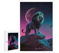 Rompecabezas para Adultos1000 PCS Lion King Under Neon Moon Rompecabezas para Adolescentes Juegos Relajantes para La Diversión Familiar Actividades Divertidas En Casa 1000 PCS