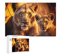 Rompecabezas para Adultos1000 PCS Lioness and Cub in Golden Light-1 Rompecabezas De Juguete para Decoración De Pared Difícil Oferta Difícil como Regalo para Toda La Familia 1000 PCS