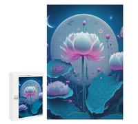 Rompecabezas para Adultos1000 PCS Lotus Night Garden Rompecabezas para Adolescentes Juego De Ingenio Arte De Pared Cumpleaños 1000 PCS