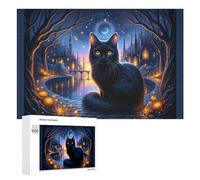 Rompecabezas para Adultos1000 PCS Magical Forest Cat Fantasy Art Rompecabezas De Juguete para Decoración De Pared Difícil Oferta Difícil como Regalo para Toda La Familia 1000 PCS
