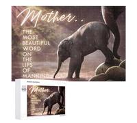 Rompecabezas para Adultos1000 PCS Mother's Love A Elephant's Journey Rompecabezas para Adolescentes Juego De Ingenio Arte De Pared Cumpleaños 1000 PCS