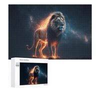 Rompecabezas para Adultos1000 PCS Mystical Lion in Cosmic Light Rompecabezas para Adolescentes Juego De Ingenio Arte De Pared Cumpleaños 1000 PCS