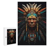 Rompecabezas para Adultos1000 PCS Native American Headdress Artwork -1 Rompecabezas para Adultos Juegos Divertidos Regalo De Cumpleaños Regalos De Cumpleaños 1000 PCS
