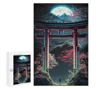 Rompecabezas para Adultos1000 PCS Neon Torii Gate Dreamscape Rompecabezas para Adolescentes Juego De Ingenio Arte De Pared Cumpleaños 1000 PCS