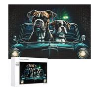 Rompecabezas para Adultos1000 PCS Night Drive Canine Duo in Classic Car Rompecabezas para Adultos Juegos Divertidos Regalo De Cumpleaños Regalos De Cumpleaños 1000 PCS