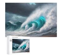 Rompecabezas para Adultos1000 PCS Ocean Storm Waves Crashing Ashore Rompecabezas para Adultos Juego De Ingenio Regalo De Cumpleaños para Cumpleaños, Navidad 1000 PCS