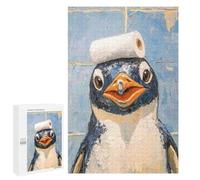 Rompecabezas para Adultos1000 PCS Penguin with Toilet Paper Rompecabezas para Adultos Juguete Decoración De Pared Desafío Difícil Cumpleaños Y Navidad 1000 PCS