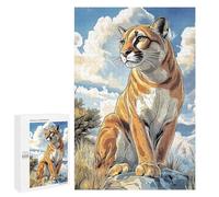 Rompecabezas para Adultos1000 PCS Puma I Cougar Illustration Rompecabezas para Adultos Juguete Decoración De Pared Desafío Difícil Cumpleaños Y Navidad 1000 PCS