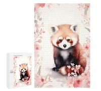 Rompecabezas para Adultos1000 PCS Red Panda in Watercolor Rompecabezas Juego De Ingenio Patrón De Ensamblaje Regalos Y Cumpleaños Únicos 1000 PCS