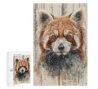 Rompecabezas para Adultos1000 PCS Red Panda Watercolor Gaze Rompecabezas para Adultos Juguete Decoración De Pared Desafío Difícil Cumpleaños Y Navidad 1000 PCS