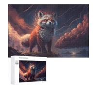 Rompecabezas para Adultos1000 PCS Red Panda with Lightning Aura Rompecabezas para Adultos Juguete Decoración De Pared Regalos para Mujeres Ayuda A Ejercitar El Cerebro 1000 PCS