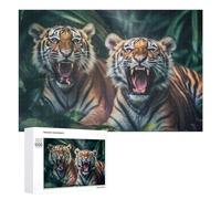 Rompecabezas para Adultos1000 PCS Roaring Tigers in The Jungle Rompecabezas para Adultos Juego De Ingenio Regalo De Cumpleaños para Cumpleaños, Navidad 1000 PCS