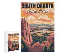 Rompecabezas para Adultos1000 PCS South Dakota Landscape Rompecabezas para Adultos Juegos Divertidos Decoración De Pared Oferta como Regalos para Toda La Familia 1000 PCS