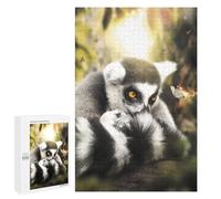Rompecabezas para Adultos1000 PCS The Lemur and Butterfly Rompecabezas para Adultos Juguete Decoración De Pared Desafío Difícil Cumpleaños Y Navidad 1000 PCS