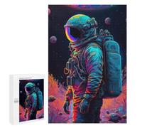 Rompecabezas para Adultos1000 PCS Vibrant Astronaut in Space -1 Rompecabezas para Adultos Juegos Divertidos Regalo De Cumpleaños Regalos De Cumpleaños 1000 PCS