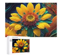 Rompecabezas para Adultos1000 PCS Vibrant Sunflower Artwork Rompecabezas De Juguete para Decoración De Pared Difícil Oferta Difícil como Regalo para Toda La Familia 1000 PCS