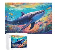 Rompecabezas para Adultos1000 PCS Whale and Rainbow Fishes in Ocean Rompecabezas para Adultos Juegos Familiares Análisis Y Lógica Reducción del Estrés Regalos 1000 PCS