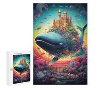 Rompecabezas para Adultos1000 PCS Whale Castle Fantasy Rompecabezas para Adultos Juego De Ingenio Regalo De Cumpleaños para Cumpleaños, Navidad 1000 PCS