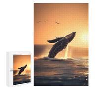 Rompecabezas para Adultos1000 PCS Whale Jumping in The Sea Rompecabezas para Adultos Juegos Divertidos Decoración De Pared Oferta como Regalos para Toda La Familia 1000 PCS