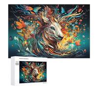 Rompecabezas para Adultos1000 PCS Whimsical Lion with Butterflies Rompecabezas para Adolescentes Juego De Ingenio Arte De Pared Cumpleaños 1000 PCS