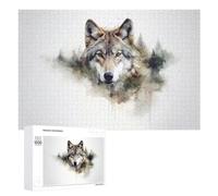 Rompecabezas para Adultos1000 PCS Wild Wolf Spirit Art Print Rompecabezas para Adolescentes Juego De Ingenio Arte De Pared Cumpleaños 1000 PCS