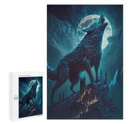 Rompecabezas para Adultos1000 PCS Wolf Howling at Moon Rompecabezas De Juguete para Decoración De Pared Difícil Oferta Difícil como Regalo para Toda La Familia 1000 PCS