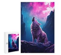 Rompecabezas para Adultos1000 PCS Wolf Howling at The Moon Rompecabezas para Adultos Juguete Decoración De Pared Desafío Difícil Cumpleaños Y Navidad 1000 PCS