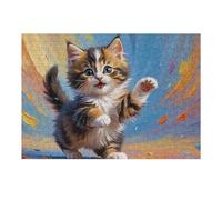 Rompecabezas para Adultos1000pcs(38x26cm) Colorful Kitten Dance Rompecabezas para Adultos Juguetes Antiestrés Carrera De Velocidad De Manos Ayuda A Ejercitar El Cerebro 1000pcs(38x26cm)