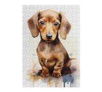 Rompecabezas para Adultos1000pcs(38x26cm) Dachshund in Watercolor Rompecabezas para Adultos Juegos Divertidos Pero Divertidos Y Humorísticos Actividades Divertidas En Casa 1000pcs(38x26cm)