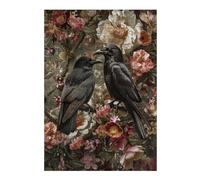 Rompecabezas para Adultos1000pcs(38x26cm) Gothic Black Raven Floral Art Print Rompecabezas para Adultos Juguete Decoración De Pared Corte De Precisión Actividades Divertidas En Casa 1000pcs(38x26cm)