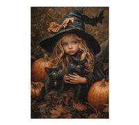 Rompecabezas para Adultos1000pcs(38x26cm) Halloween Witch with Black Cats Rompecabezas para Adultos Juguete Decoración De Pared Corte De Precisión Actividades Divertidas En Casa 1000pcs(38x26cm)