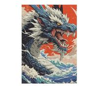 Rompecabezas para Adultos1000pcs(38x26cm) Japanese Dragon Wave Art Print Rompecabezas para Adolescentes Juegos Relajantes Regalos para Mujeres Regalos De Cumpleaños Únicos 1000pcs(38x26cm)
